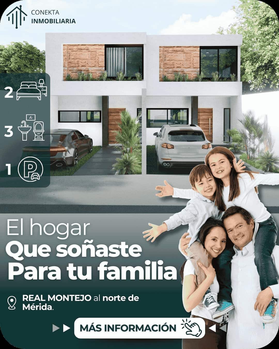 Anuncio de Conekta Inmobiliaria para casas en Real Montejo, al norte de Mérida