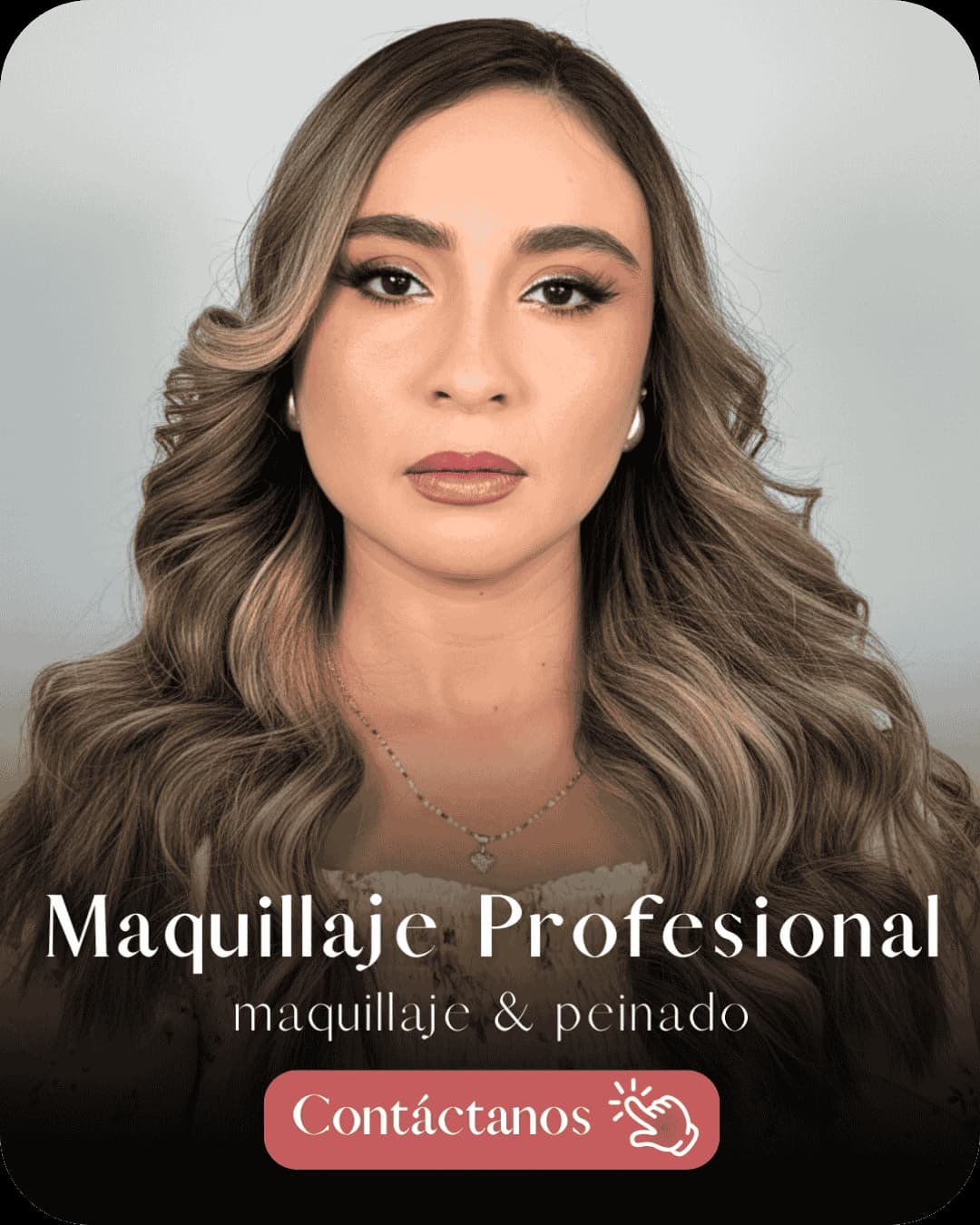 Anuncio de un servicio de maquillaje y peinado profesional
